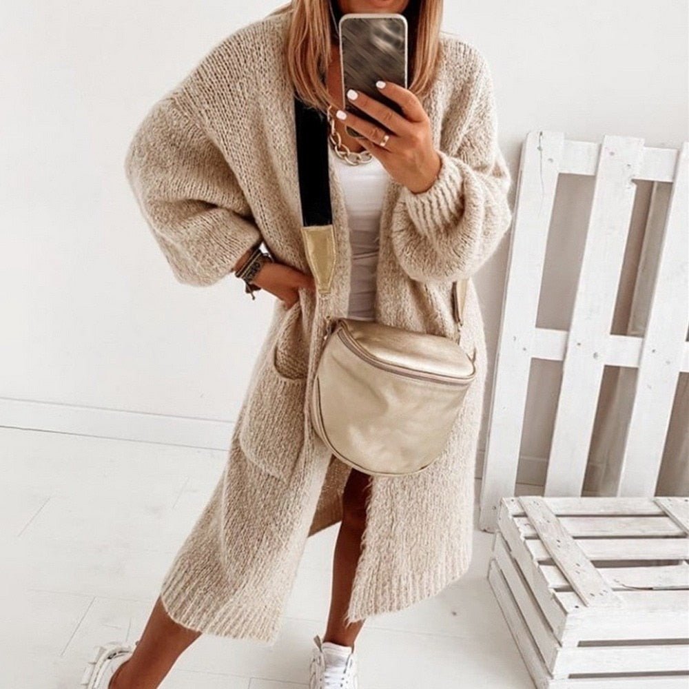 Soft Knit Oversized Women's Cardigan - Sienna product view
