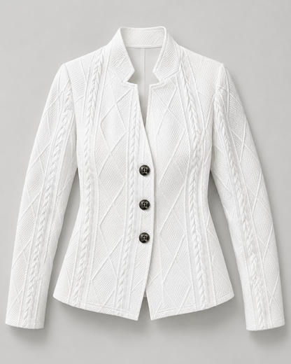 Zopfstrick-Blazer-Jacke Vorderansicht