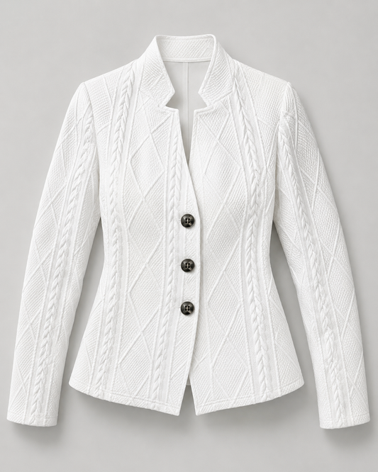 Zopfstrick-Blazer-Jacke Vorderansicht