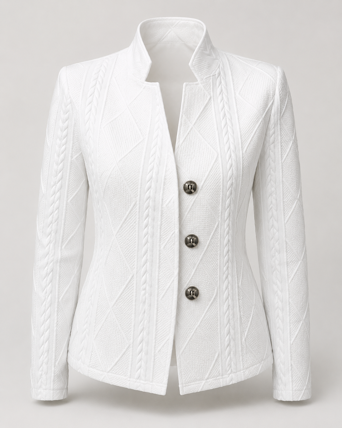 Zopfstrick-Blazer-Jacke Seitenansicht