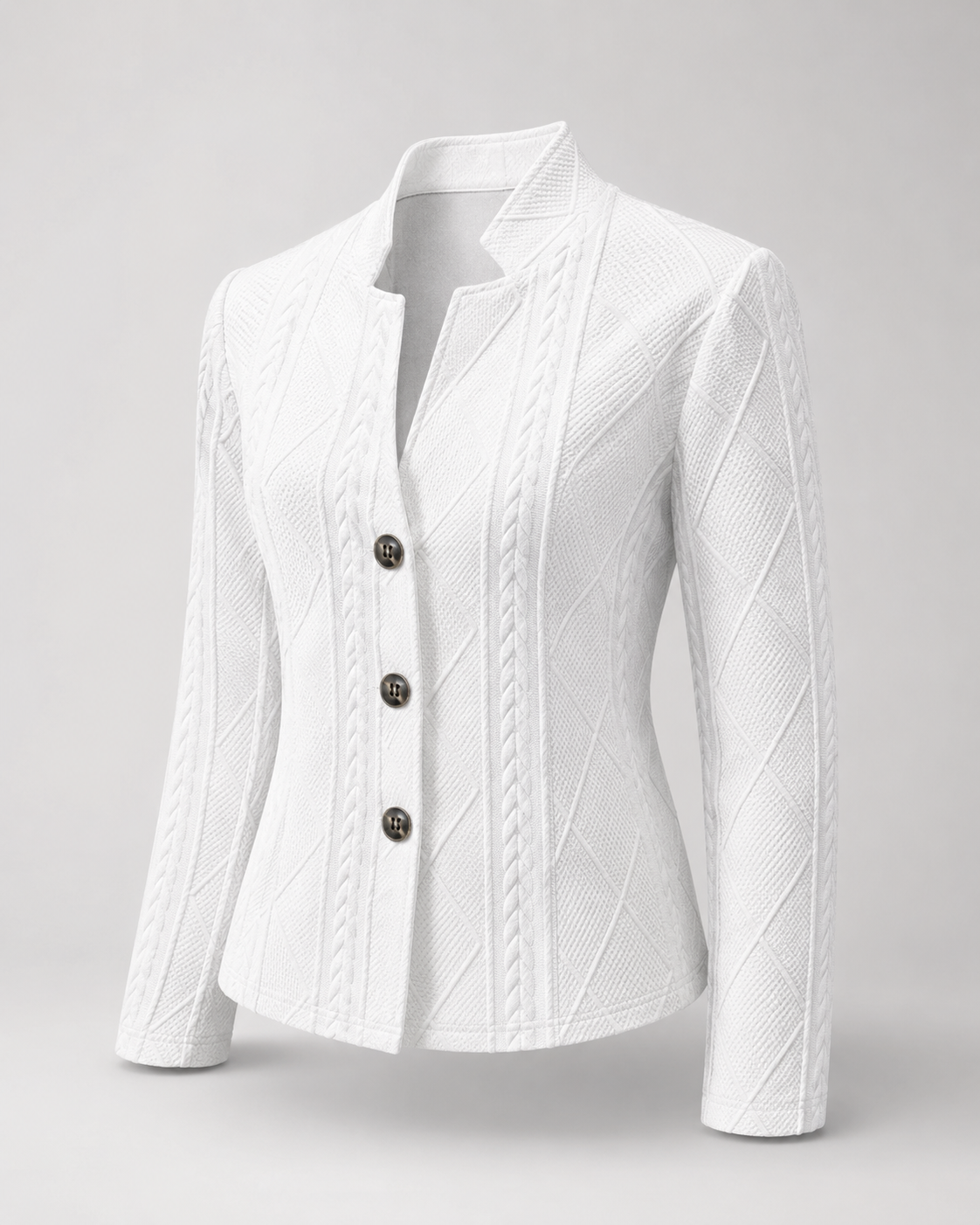 Zopfstrick-Blazer-Jacke Detailansicht