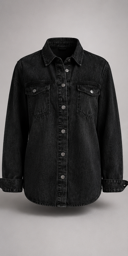 Oversized Denim-Shacket Vorderansicht