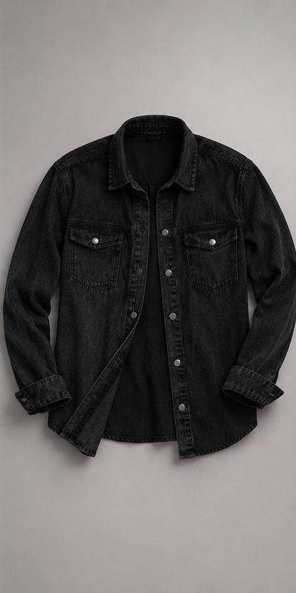 Oversized Denim-Shacket Detailansicht