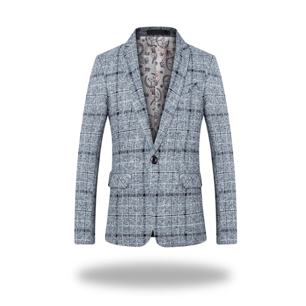 Men's tailored modern blazer with classic notch lapels