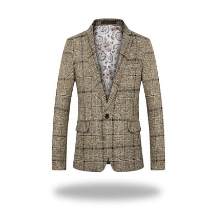 Men's tailored modern blazer with classic notch lapels