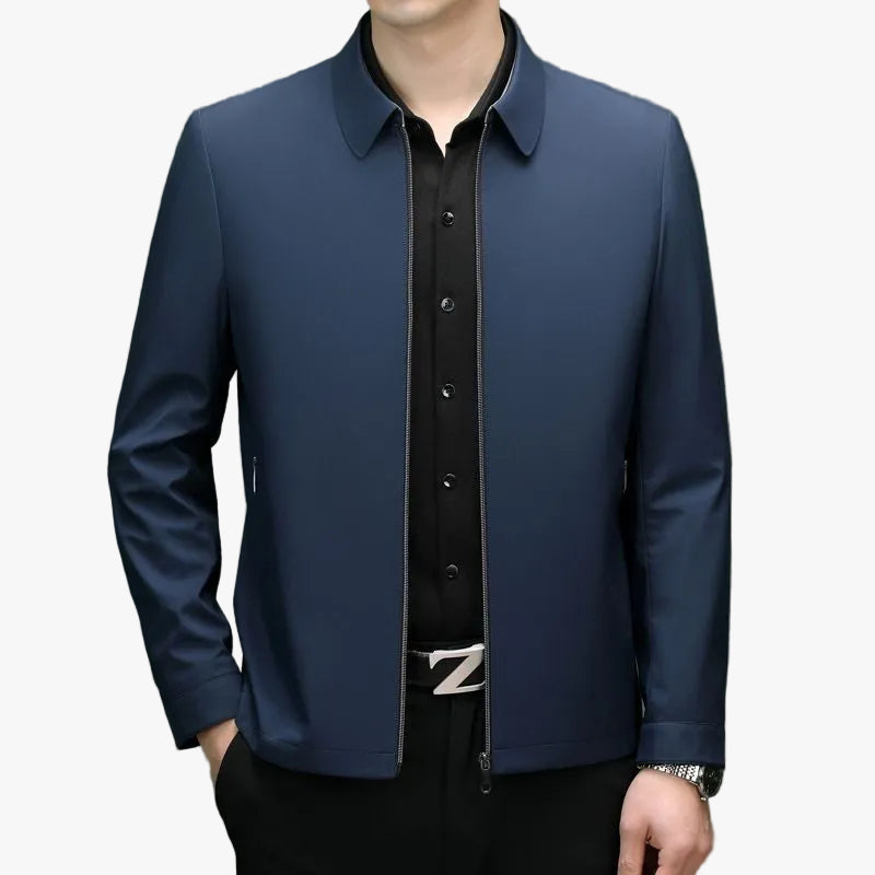 Men's Minimal Jacket With Point Collar And Full Zip product view