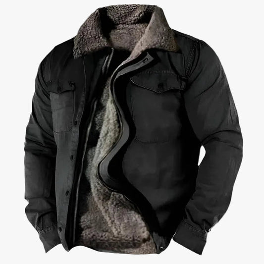 Men's Utility Woven Jacket With Sherpa Style Lining And Snap Pockets product view
