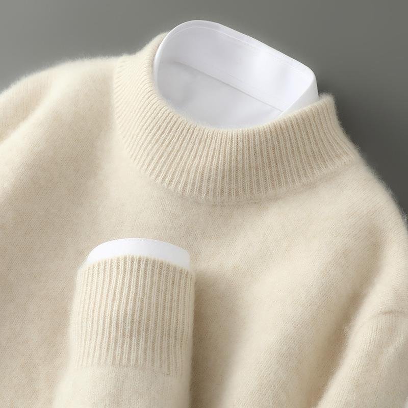Men's Knit Sweater with Crew Neck and Ribbed Trim product view
