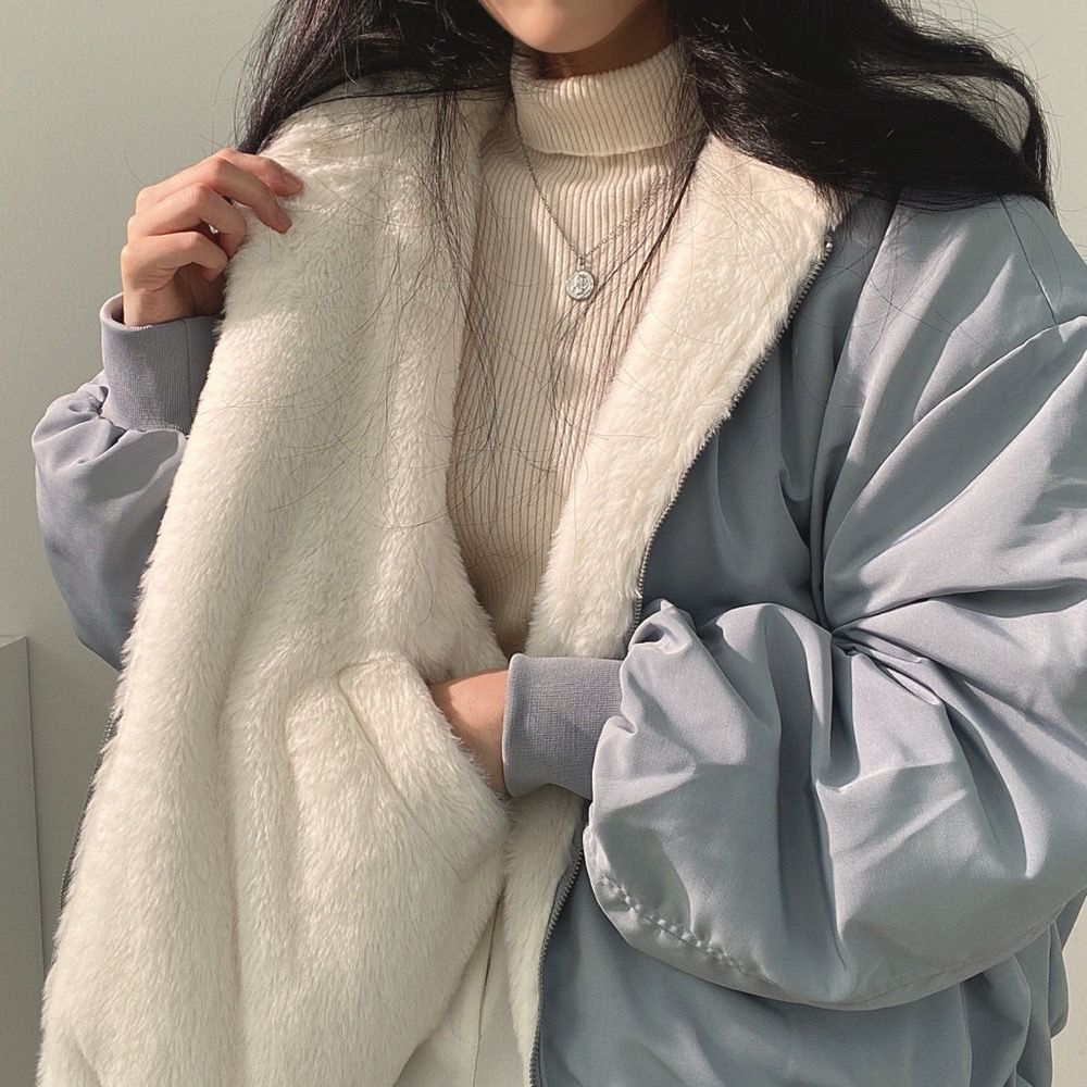 Reversible Ladies' Winter Coat with Hood - Isla product view