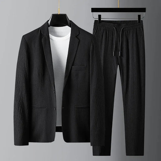 Textured Blazer And Pants Two-Piece Set - Harvey product view