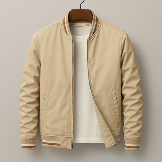 Ribbed-Trim Men's Bomber Jacket product view