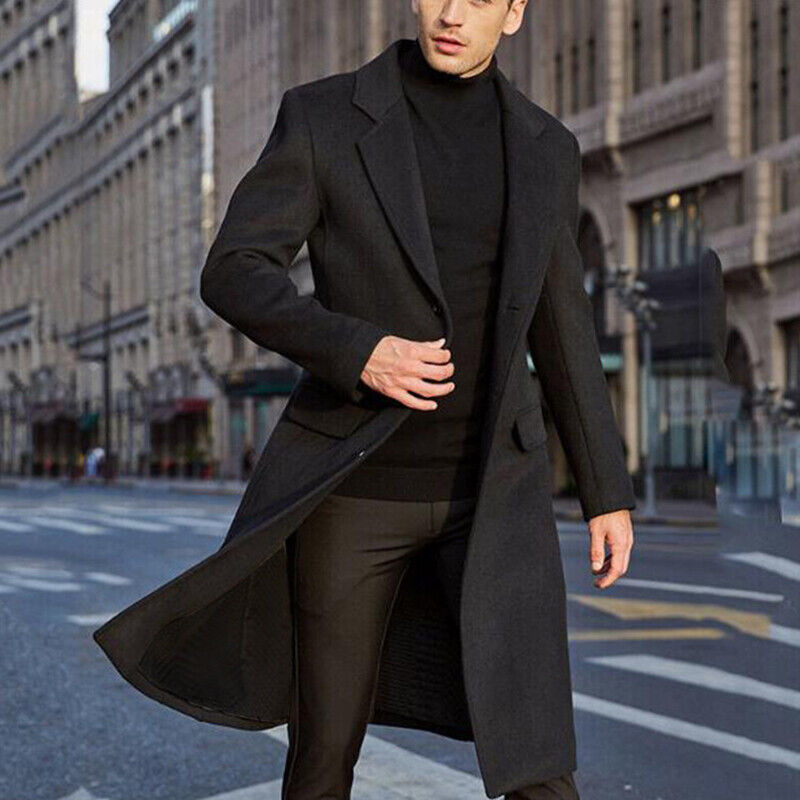 Long wool coat for men – Tobias product view