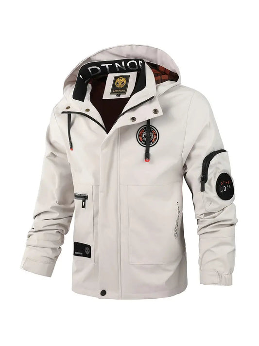 Light men's outdoor jacket, wind- and waterproof with hood – Torben product view