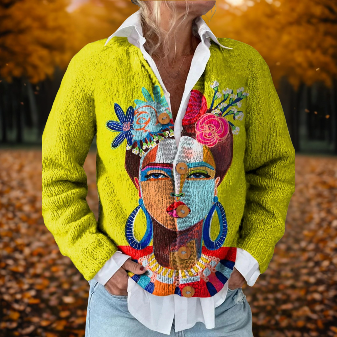 Art Printed Cardigan product view