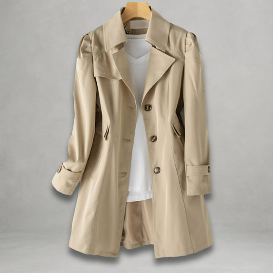 Women's Classic Single-Breasted Trench Coat Notch Lapel product view