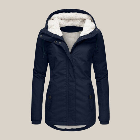 Women's Sherpa-Lined Hooded Quilted Jacket Fleece Winter Coat product view