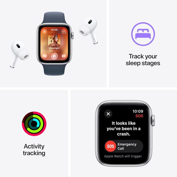 Apple Watch SE (2nd Gen) [GPS 40mm] Smartwatch with Starlight Aluminum Case with Starlight Sport Band S/M. Fitness & Sleep Tracker, Crash Detection, Heart Rate Monitor - Image 5