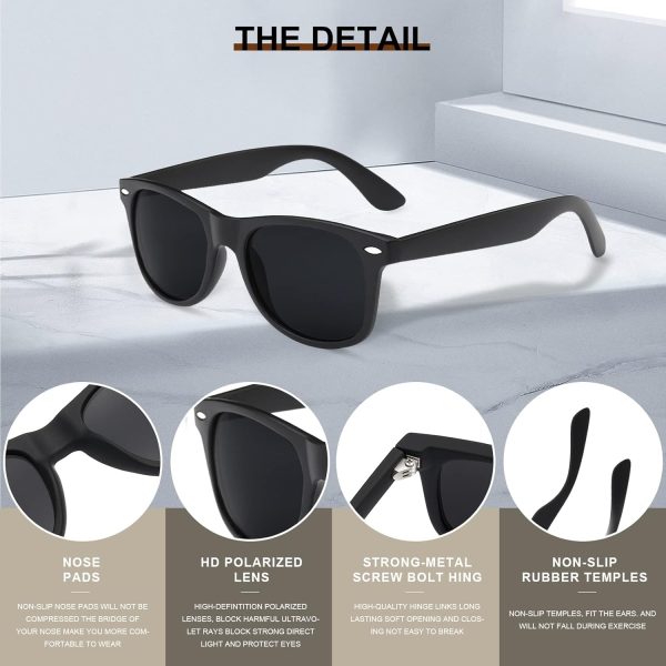 Sunglasses Men Polarized Sunglasses for Womens Trendy Retro Mirror Lens for Driving Fishing UV400 Protection - Image 3