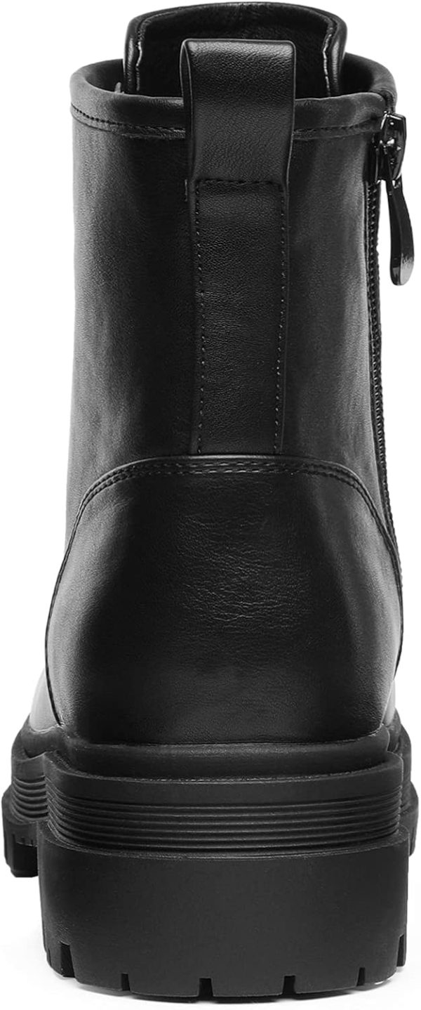 Black Lace-up Combat Boots Ankle Booties for Women - Image 3