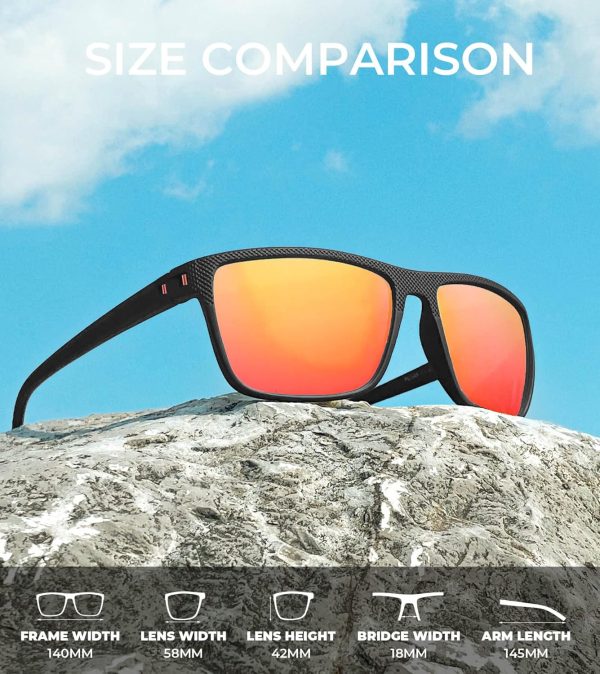 Polarized Sunglasses for Men, Lightweight Sun Glasses with UV Protection for Driving Fishing Golf - Image 3