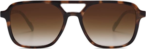 Retro Aviator Sunglasses for Women Men,Trendy Rectangle Womens Mens Shades Sun Glasses SJ2202 - Image 3