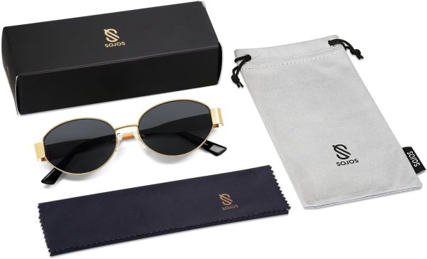 Retro Oval Sunglasses for Women Men Trendy Sun Glasses Classic Shades UV400 Protection SJ1217 - Image 6