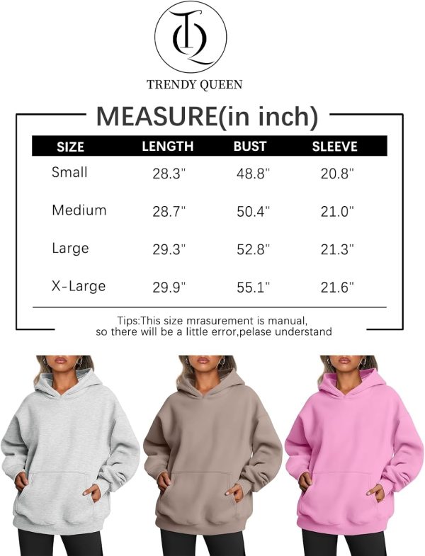 Womens Oversized Hoodies Fleece Sweatshirts Long Sleeve Sweaters Pullover Fall Outfits - Image 7